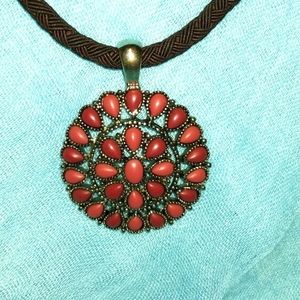 3-19 Chaps pendant on cord lobster clasp nice condition